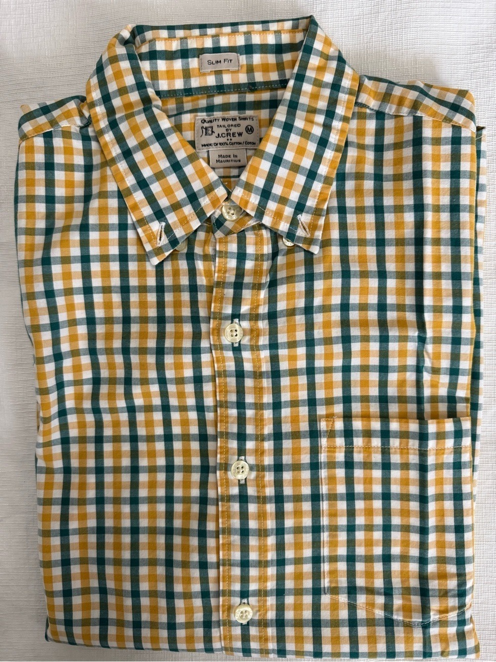 J. Crew Casual Button Down Shirt Yellow and Green